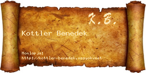 Kottler Benedek névjegykártya