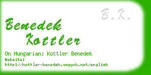 benedek kottler business card
